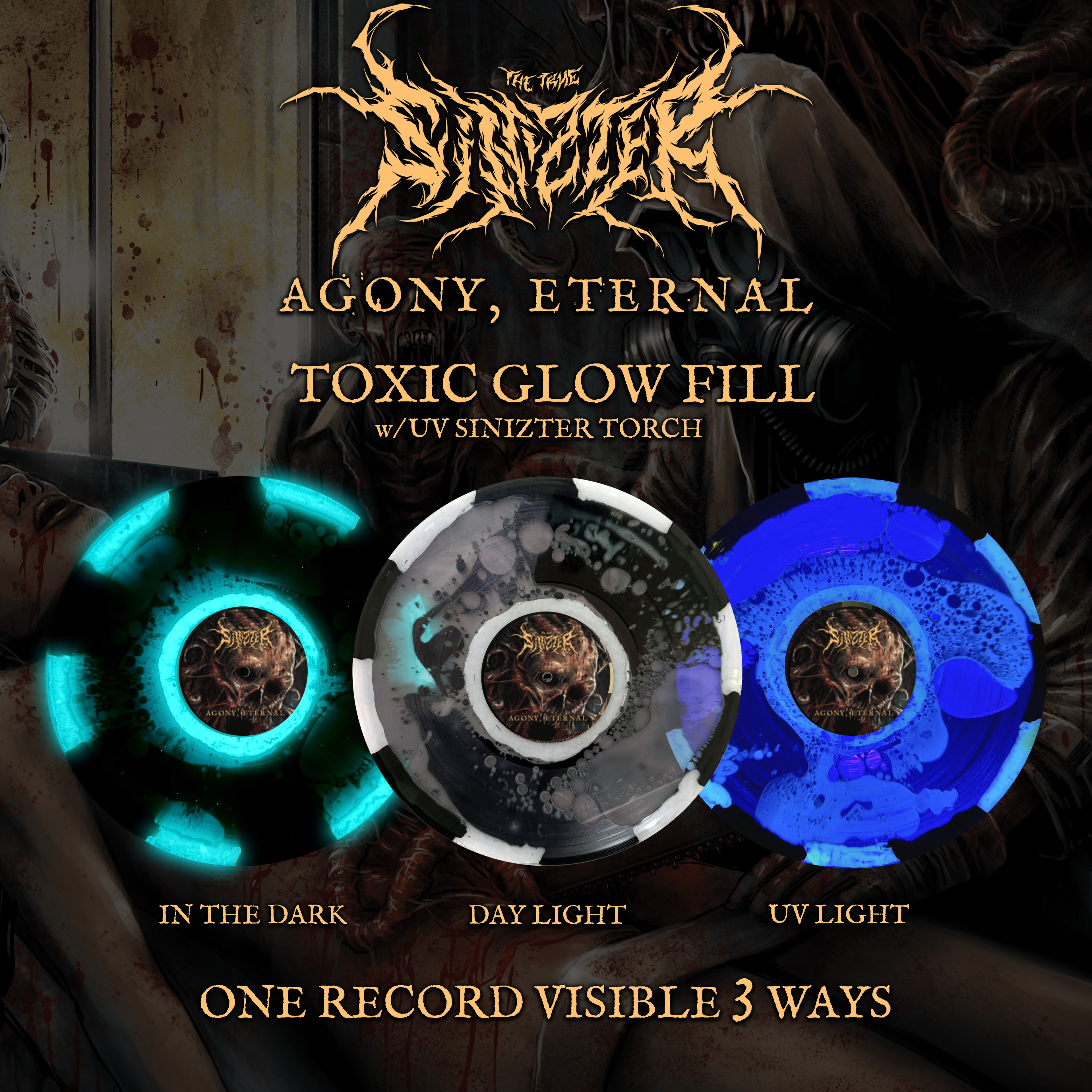 Agony, Eternal + War, Life, Death Toxic Glow Fill Vinyl